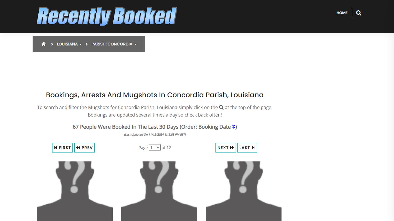 Bookings, Arrests and Mugshots in Concordia Parish, Louisiana