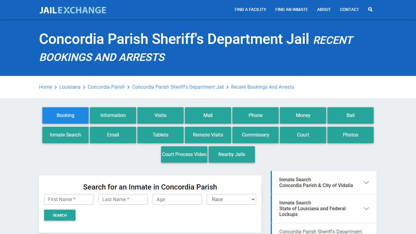 Concordia Parish Jail Recent Bookings And Arrests - Jail Exchange