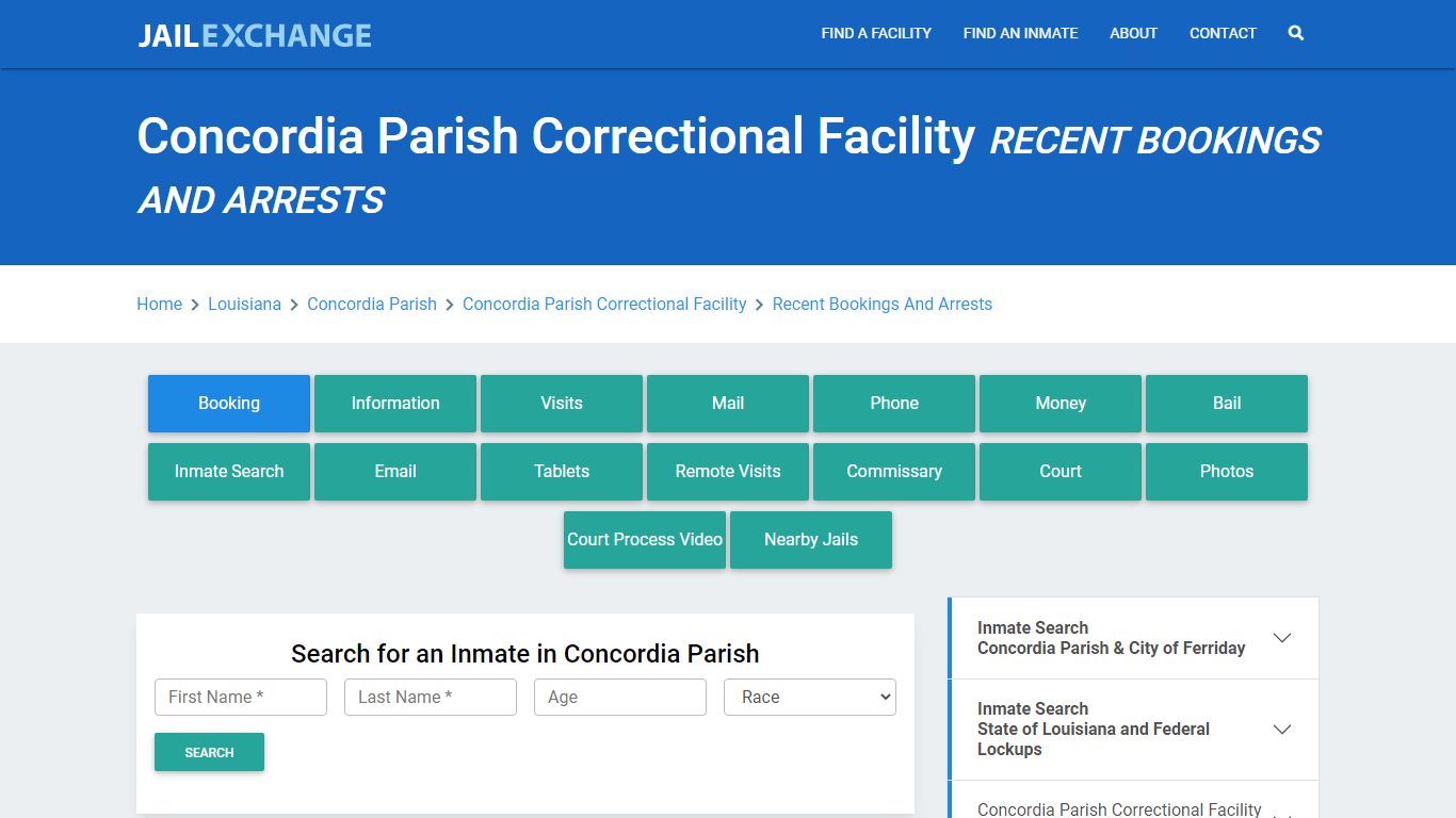 Concordia Parish Correctional Facility Recent Bookings And Arrests